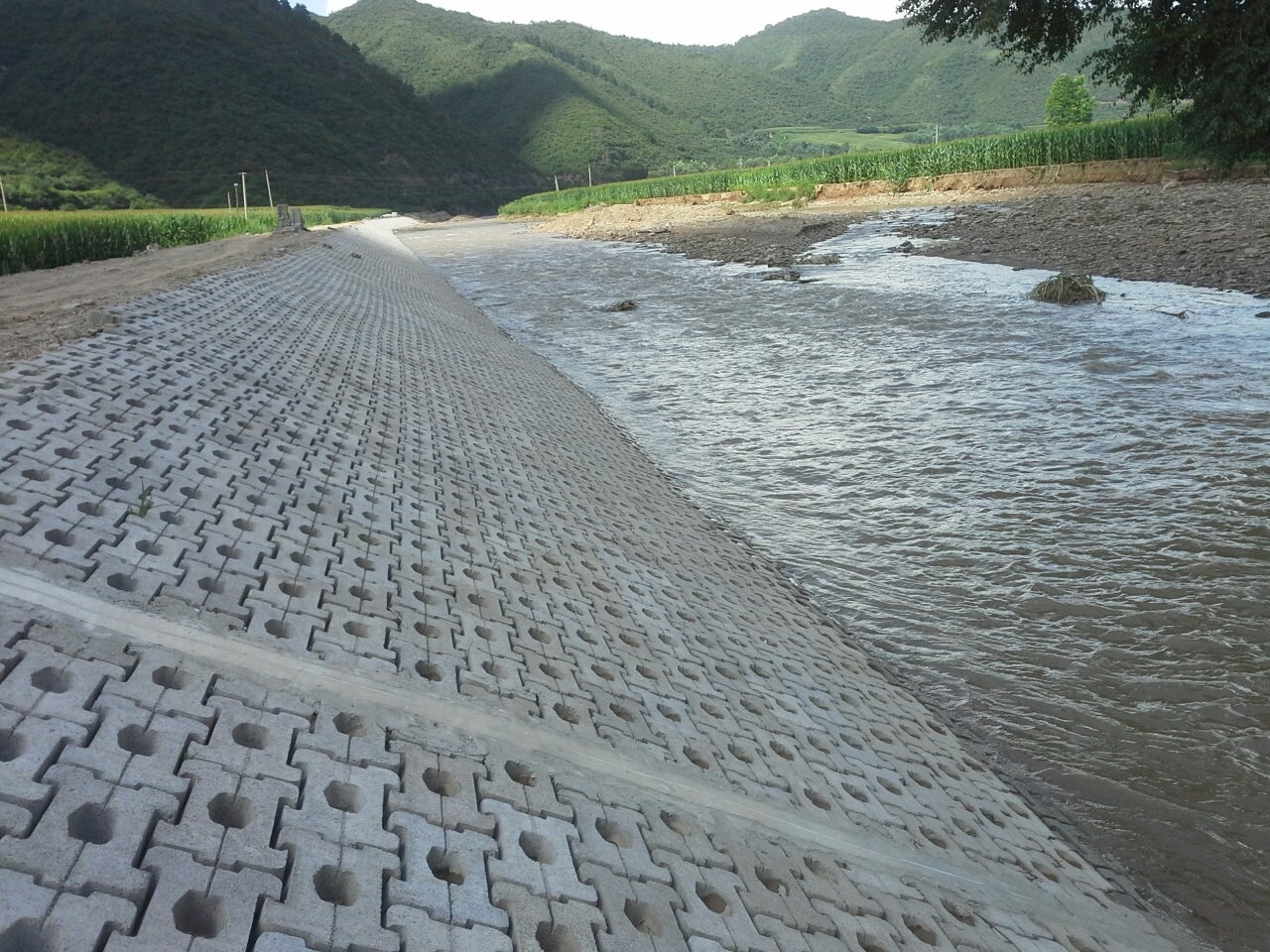 联锁式生态护坡,自嵌式景观挡土墙,大三角联锁护坡,连心护坡砖,生态