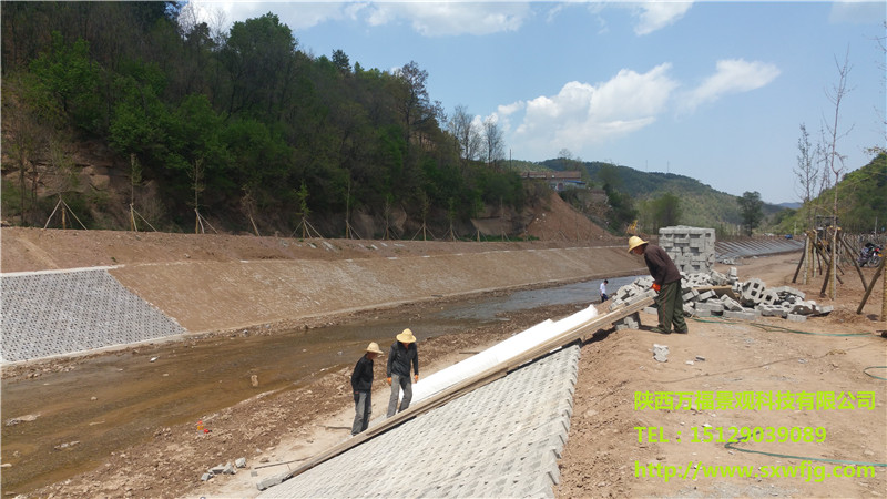 延安市黄陵县腰平沮河防洪工程施工中照片